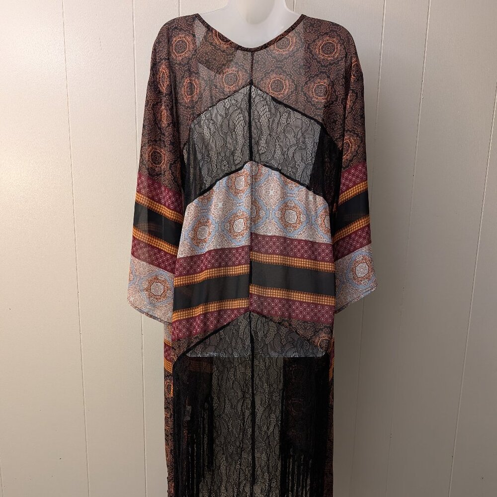 California Moonrise Boho Lace & Fringe Kimono